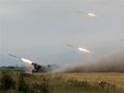 Огонь грузинской артиллерии по Цхинвали. Фото AFP