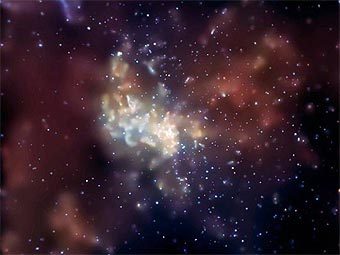 Объект Sagittarius A*, находящийся в центре Млечного Пути и предположительно являющийся черной дырой. Изображение NASA/CXC/MIT/F.K. Baganoff et.al.