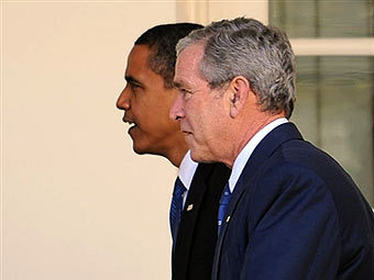 Барак Обама и Джордж Буш. Фото ©AFP