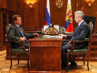 Дмитрий Медведев и Сергей Собянин на встрече 16 сентября. Фото пресс-службы президента России 