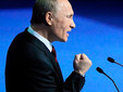 Владимир Путин на съезде "Единой России", 27 ноября 2011 года. Фото (c)AFP