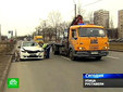 Автомобиль Николая Мирошкина на месте ДТП. Кадр телеканала НТВ