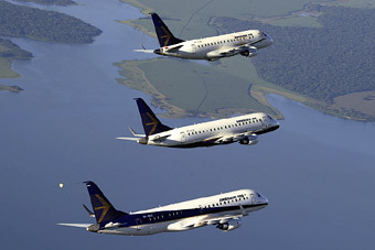  E-170, E-175, -190.     Embraer