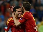 Футболисты сборной Испании Педро и Хорди Альба. Фото (c)AFP