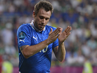 Антонио Кассано в матче Италия - Ирландия. Фото (c)AFP