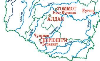 Фрагмент карты Якутии с сайта www.sakha.ru