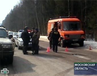 Место покушения на Анатолия Чубайса. Кадр НТВ