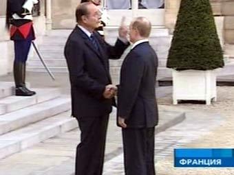 Ширак и Владимир Путин, кадр Первого канала