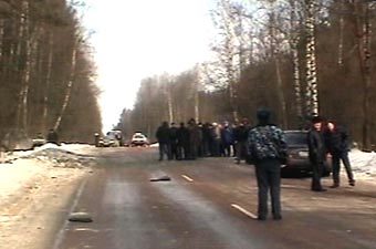 Съемки НТВ с места покушения на Анатолия Чубайса