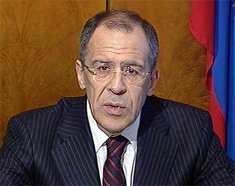 Министр иностранных дел России Сергей Лавров. Кадр Первого канала