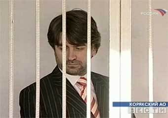 Михаил Соколовский в зале суда. Кадр телеканала "Россия", архив