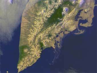 Камчатка, орбитальное фото с сайта www.pacificinfo.ru