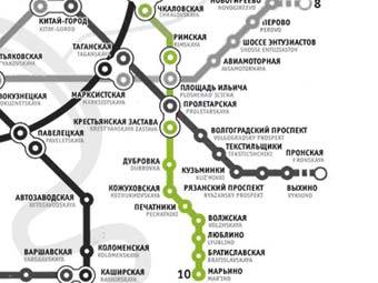 Люблинская ветка, фрагмент схемы московского метро с сайта metro.ru