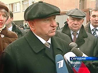 Мэр Москвы Юрий Лужков, съемки телеканала НТВ 