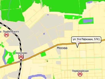 Район происшествия. Карта с сайта nakarte.ru 