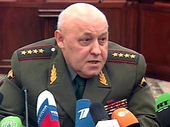 Начальник Генштаба российской армии Юрий Балуевский. Кадр Первого канала, архив