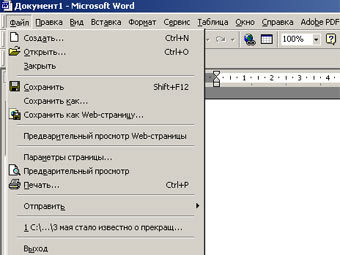 �������� Microsoft Word 
