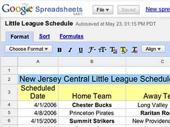 �������� Google Spreadsheets