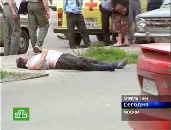 На месте убийства Отари Квантришвили. Кадр из досье телеканала НТВ