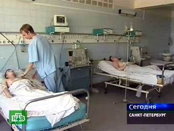 Пострадавшие курсанты в больнице. Съемки НТВ