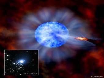������� M33 X-7. � ������: ������, ��������� ���� ������ - ��������, ����������� ������ ������ ����. ������: ���������� ������, ���������� ������������� "������" � ���������� "�����", ����� ������� ������ - M33 X-7. ����������� � ����� chandra.harvard.edu. 