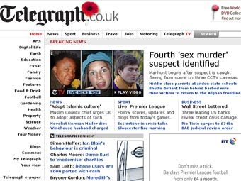 Фрагмент сайта The Daily Telegraph Фрагмент сайта The Daily Telegraph