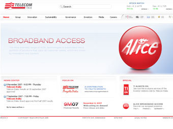 �������� ������� ������������ �������������� ����� Telecom Italia