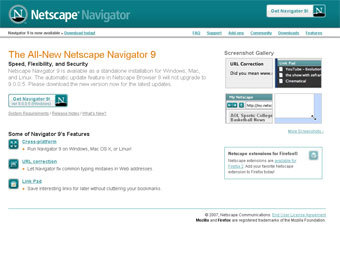 �������� ����� Netscape Navigator 9