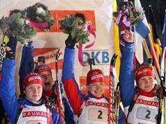 Россиянки заняли третье место в биатлонной эстафете