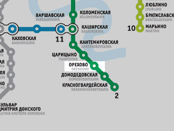 Фрагмент карты Московского метрополитена с сайта mosmetro.ru