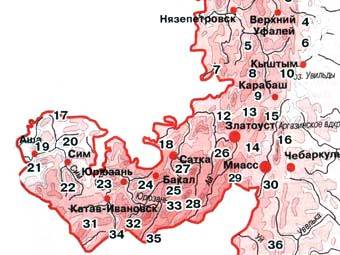 Карта аши челябинской области