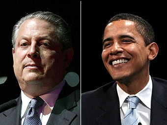 Альберт Гор и Барак Обама. Фотографии AFP