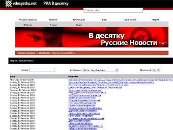 Скриншот страницы сайта vdesyatku.net, архив