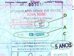 Образец визы в Бразилию. Иллюстрация с сайта itseasypassport.com