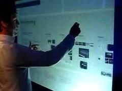 Microsoft TouchWall. Кадр из демонстрационного ролика