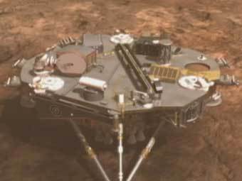 Зонд Phoenix на Марсе. Компьютерная графика с сайта NASA