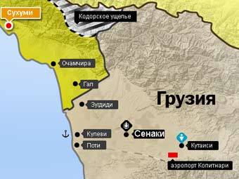 Фрагмент карты зоны конфликта. Иллюстрация 