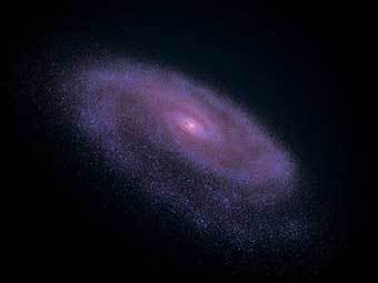 Кадр из компьютерной симуляции, демонстрирующий процесс образования галактики. Изображение авторов исследования