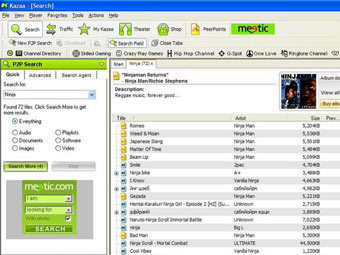 Скриншот файлообменной программы Kazaa