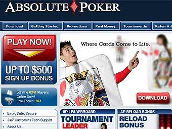 Скриншот сайта absolutepoker.com