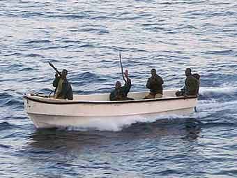 Сомалийские пираты. Фото, переданное по каналам AFP