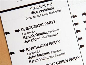 Бюллетень для голосования на президентских выборах в США. Фото ©AFP 