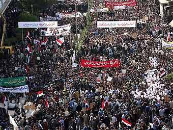 Демонстрация в Дамаске против спецоперации США. Фото ©AFP 