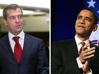 Дмитрий Медведев и Барак Обама. Фотографии ©AFP