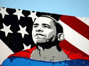 Плакат с изображением Барака Обамы. Фото ©AFP