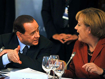 Сильвио Берлускони и Ангела Меркель. Фото ©AFP
