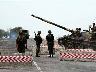 Блокпост российских войск на границе Грузии и Южной Осетии. Фото ©AFP