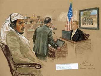 Заседание трибунала на базе Гуантанамо. Изображение, переданное ©AFP