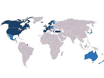 Страны-члены ОЭСР. Изображение пользователя St. Krekeler с сайта wikipedia.org
