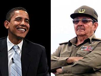 Барак Обама и Рауль Кастро. Фотографии ©AFP